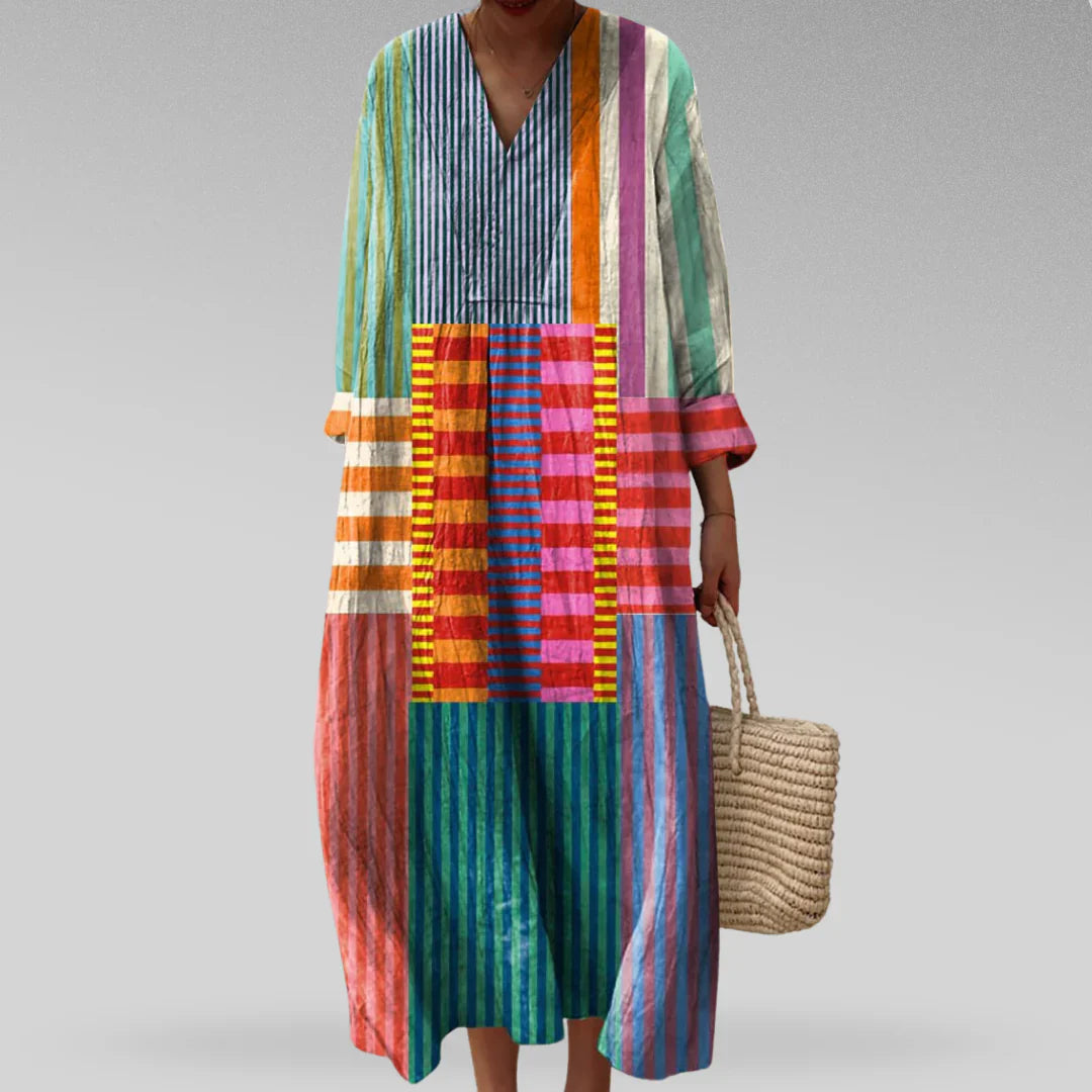 Noiret Paris™ | Robe Élégante au Motif Artistique