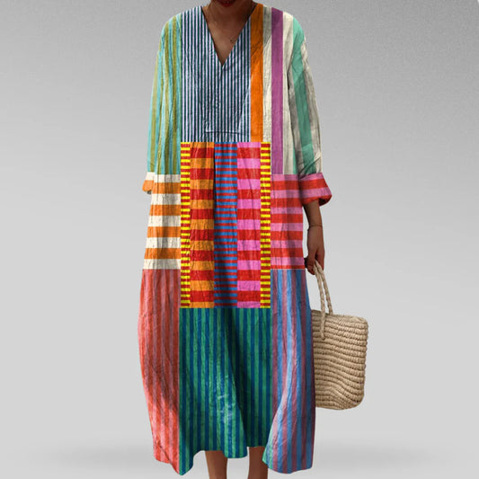 Noiret Paris™ | Robe Élégante au Motif Artistique