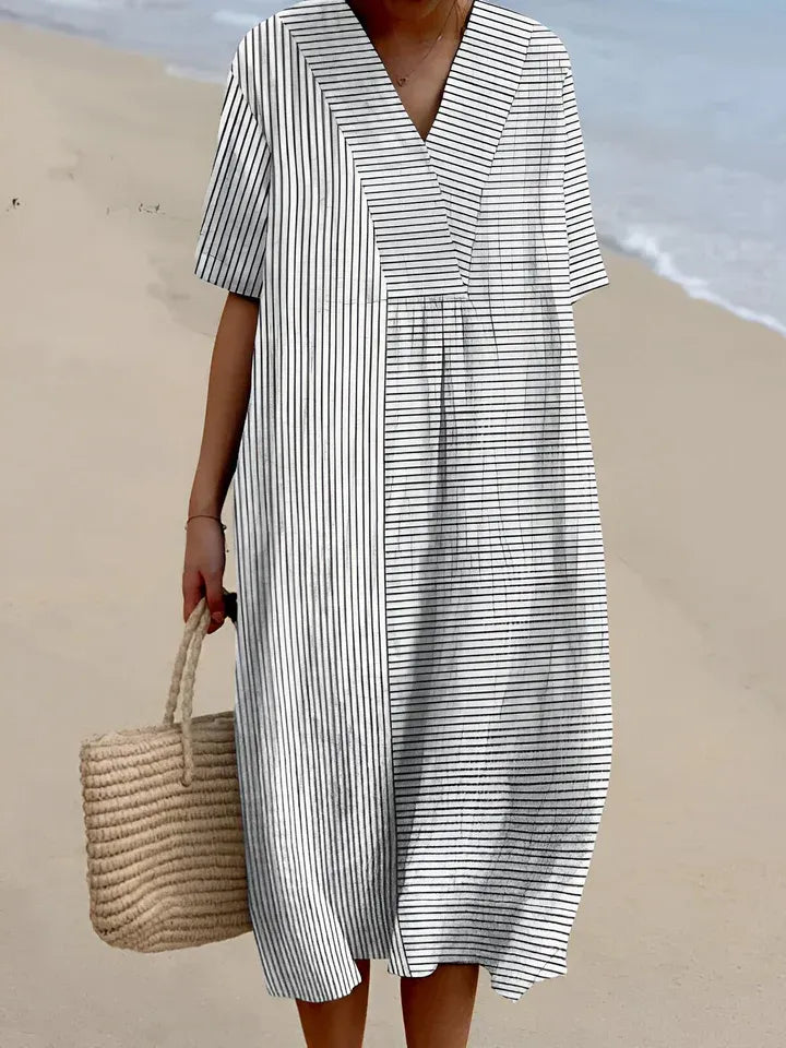 Noiret Paris™ | Robe Élégante au Motif Artistique