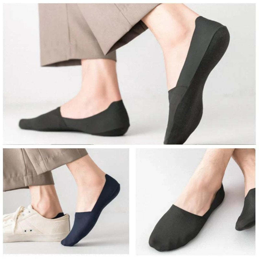 WorthySocks no-show socks worn with everyday shoes